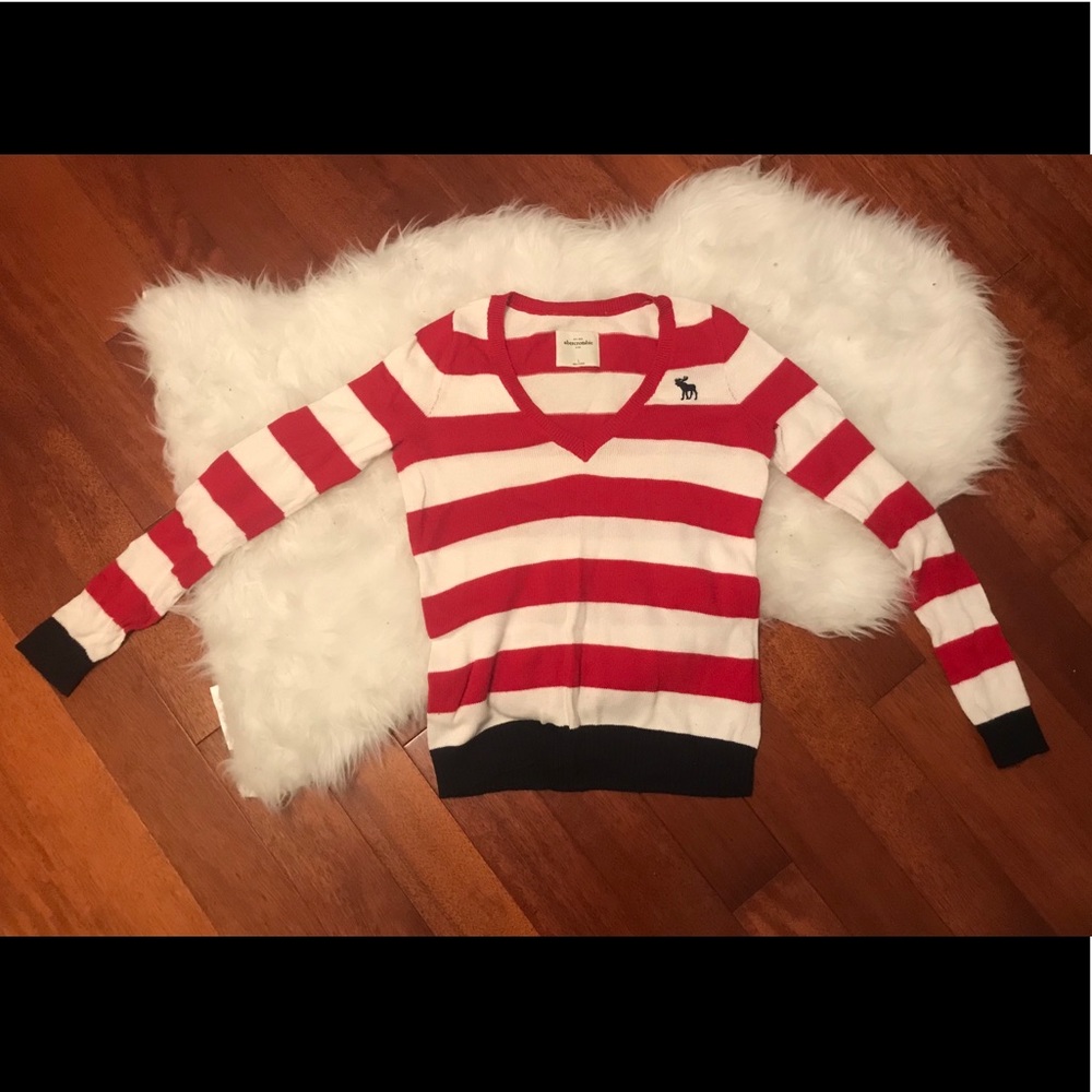 Abercrombie V-neck Striped Sweater
